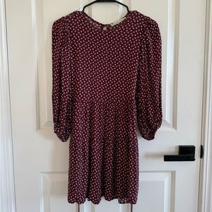 Abercrombie Maroon Long Sleeve Dress